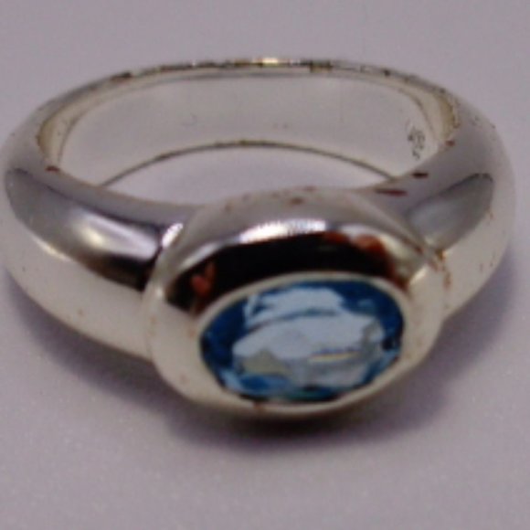 Silver Topaz  size 5 ring 6.59g - Picture 1 of 7